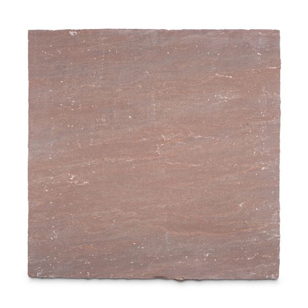 Single Autumn Brown Indian sandstone slab seen from above, showing riven surface texture and markings. Free UK delivery available.***