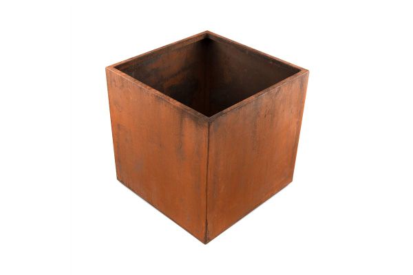 Image displaying Corten Steel Cube Planter W 600 x H 600 x D 600