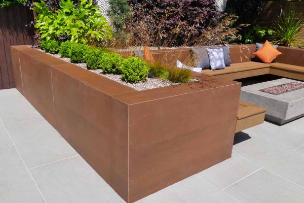 Single panel of Vintage Steel DesignClad porcelain cladding, showing copper colouring. Free UK delivery available.***