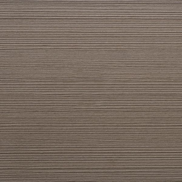 Close-up of square of Mocha DesignBoard composite decking plank, showing tones and lined texture. Free UK delivery available. ***